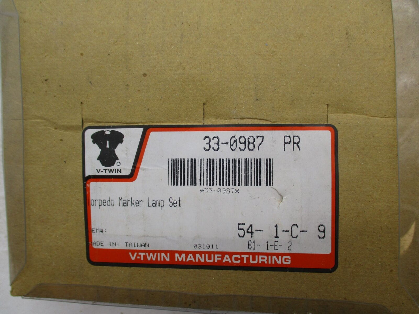 Harley Davidson V-Twin NOS Torpedo Marker Lamp Set 33-0987