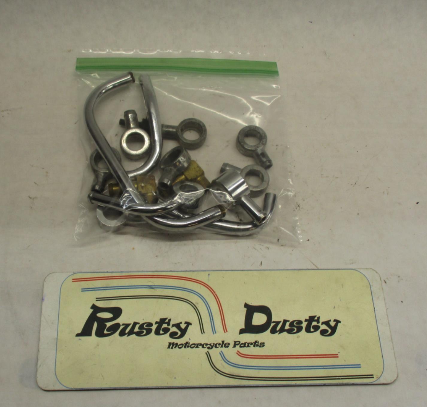 Mixed Lot of Harley Davidson Chrome Oil Lines and Connections