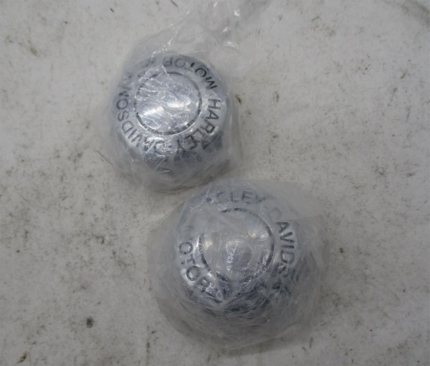 Pair of Harley Davidson Genuine NOS Motor CO. Chrome Axle End Cap Covers