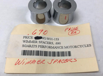 Wimmer Chrome Spacers W01-154 .690 Harley Chrome