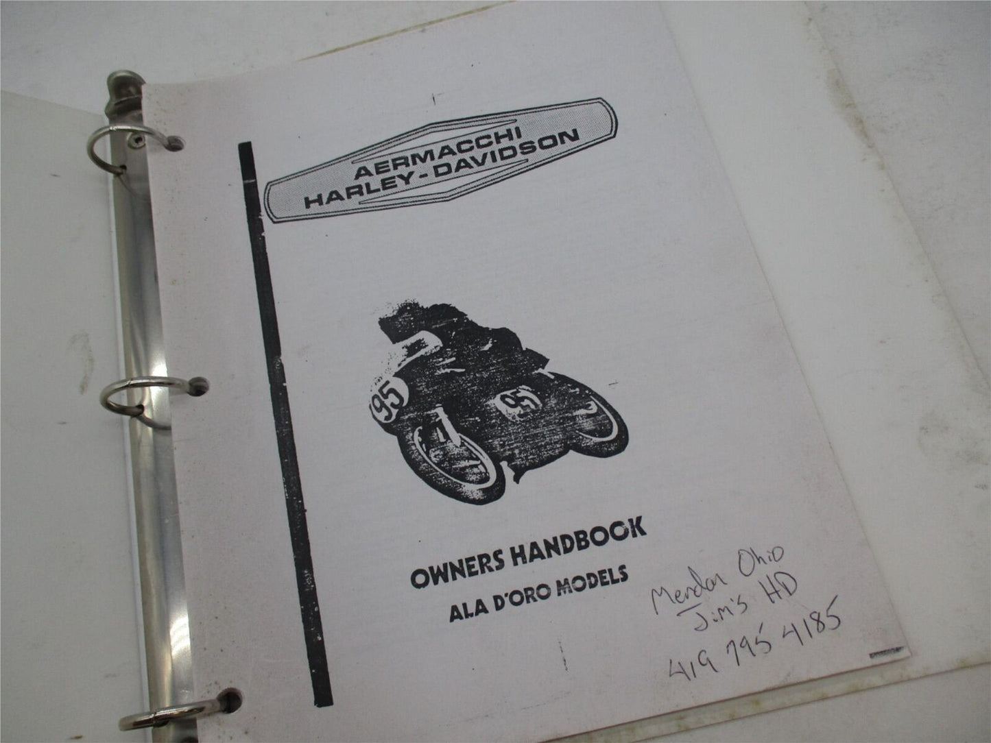 Harley Davidson Aermacchi Owners Handbook ALA D'Orso Models
