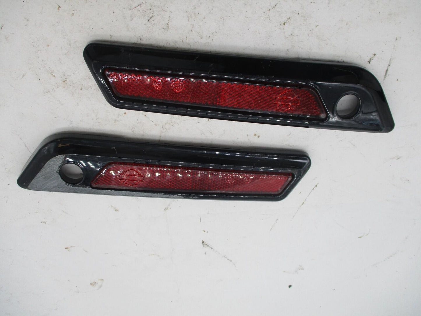 Pair of Harley Black Saddlebag Handle Reflection Plates 90200448 90200449