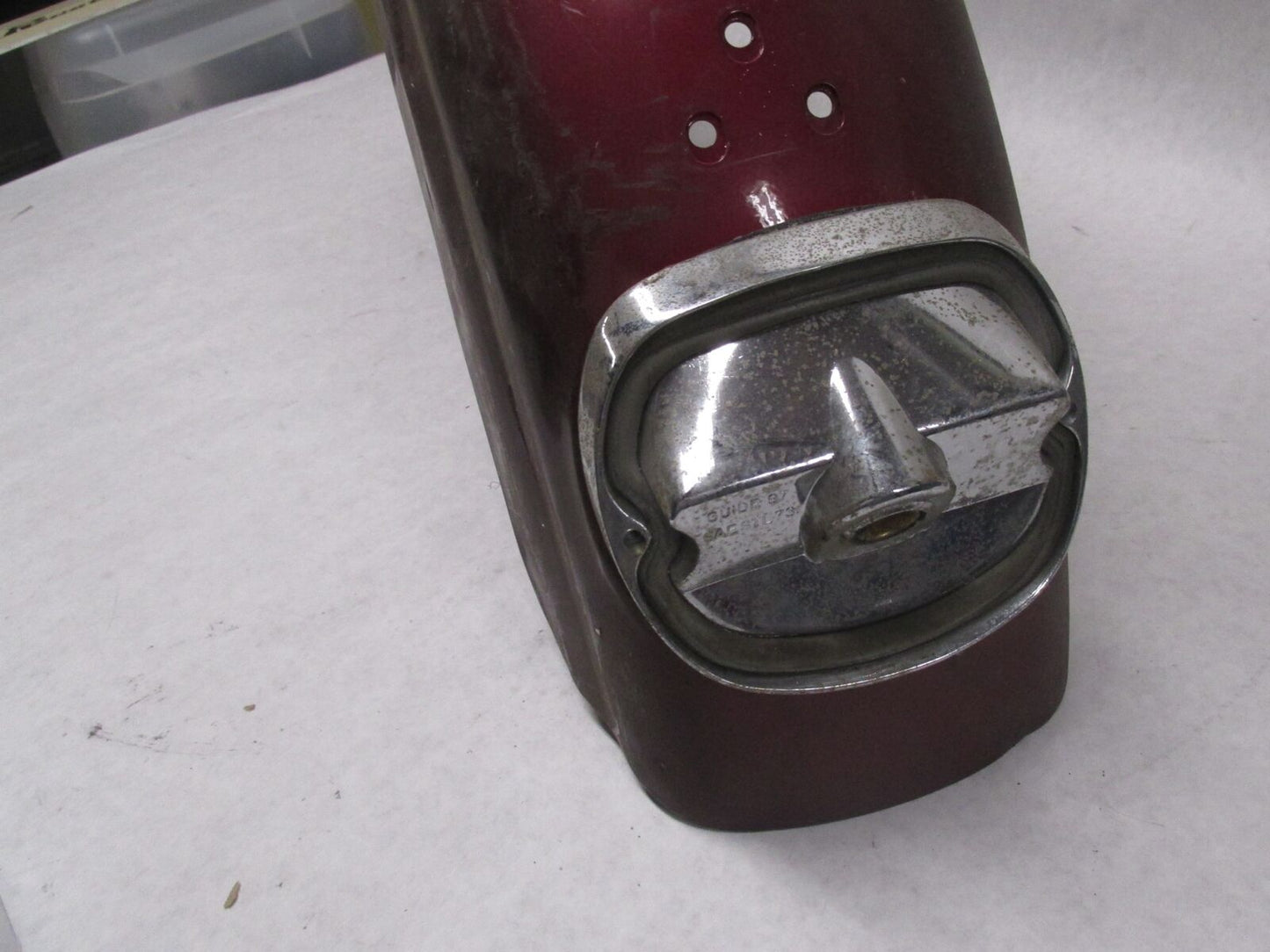 Harley Davidson Genuine Shovelhead Maroon 7" Rear Fender w/ Guide 97 Light