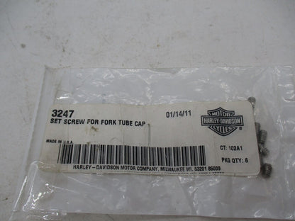 Lot of 6 Harley Davidson Genuine NOS Set Screws for Fork Tube 3247