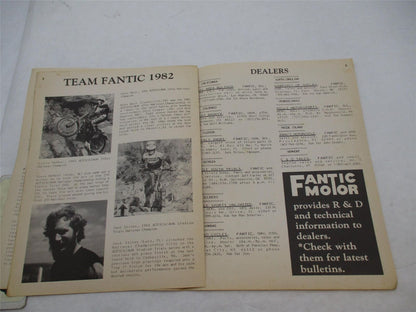Vintage Original Fantic Motor 1982 Dealership Newsletter