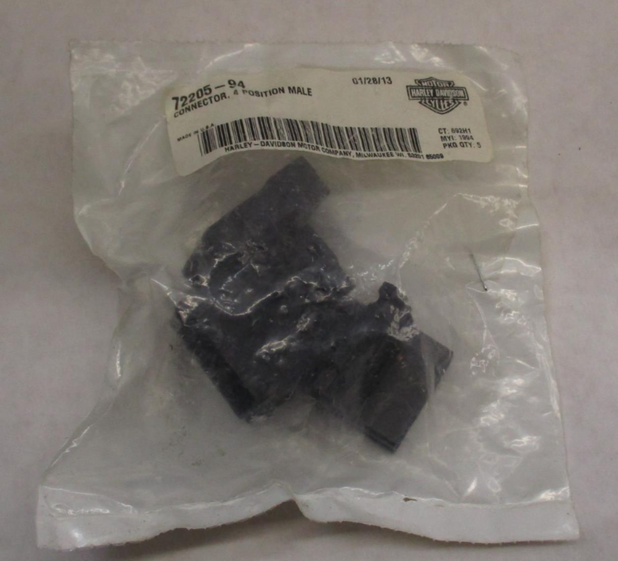 Pack of (3) Harley Davidson Genuine OEM 4 Position Male Connector 72205-94