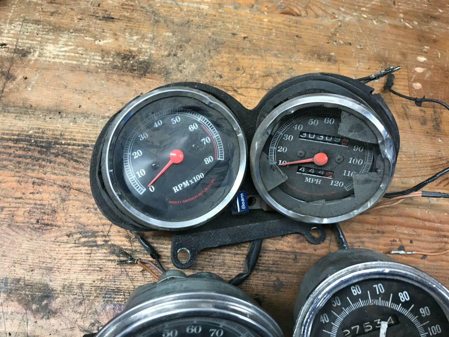 Lot of Harley Davidson Speedo Speedometer Tach Gauge instruments parts or Repair