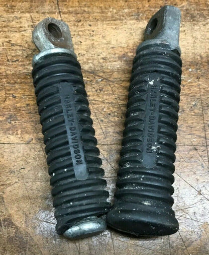 Pair Harley Shovelhead Sportster Foot Pegs Foot Rests Rubber  Simple Round