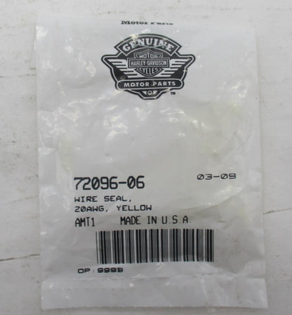 Lot of 30 Harley Davidson Genuine NOS Yellow Wire Seal 20AWG 72096-06