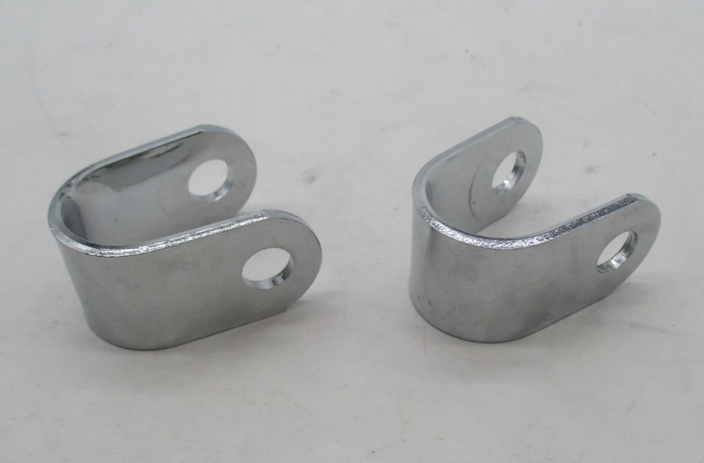 Pair of Harley Davidson Chrome Foot Peg Clamp Retaining Brackets