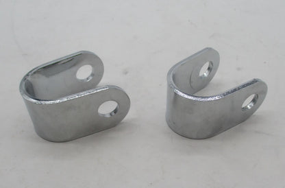 Pair of Harley Davidson Chrome Foot Peg Clamp Retaining Brackets