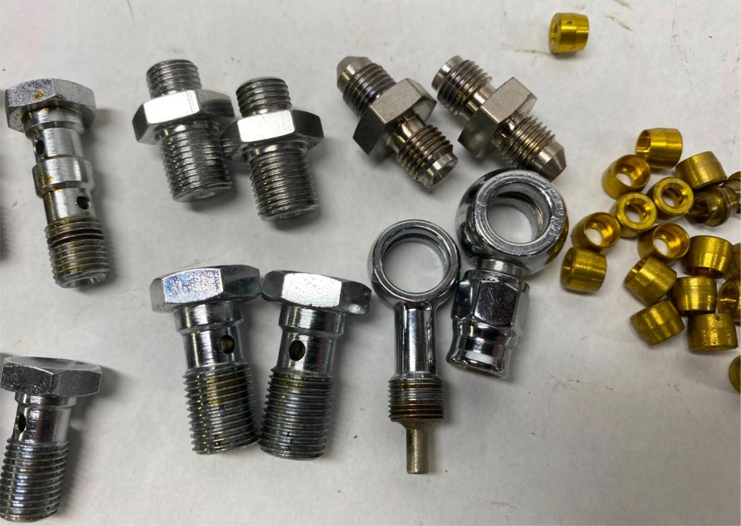 Huge Lot of Goodridge Brake line Fittings Hardware Banjo Bolts All Harley sizes