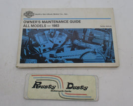 Harley Davidson Genuine 1983 Owners Maintenance Guide All Models 99952-82