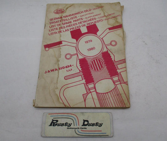 Jawa 1979-1980 Slovakia 350/634 5,6,8 Spare Parts List Catalog Supplement