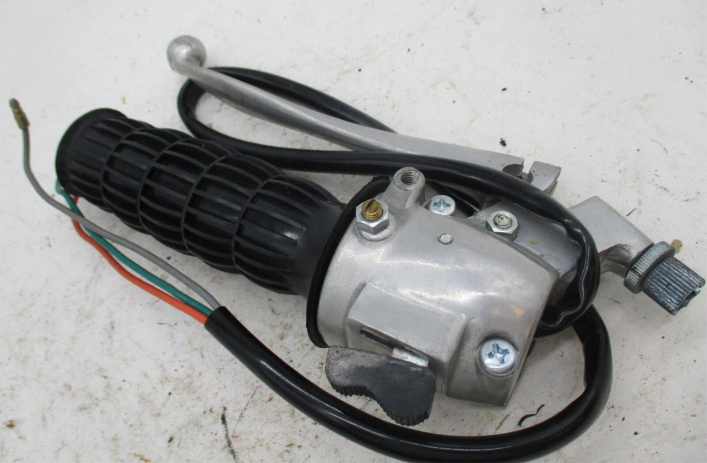 Vintage Motorcycle Clutch Lever Assembly w/ Perch & Switch Housing Wiring 7/8"