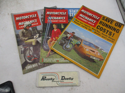 Lot of 3 Vintage Motorcycle Mechanics Magazines Sep & Oct 1968 July 1970