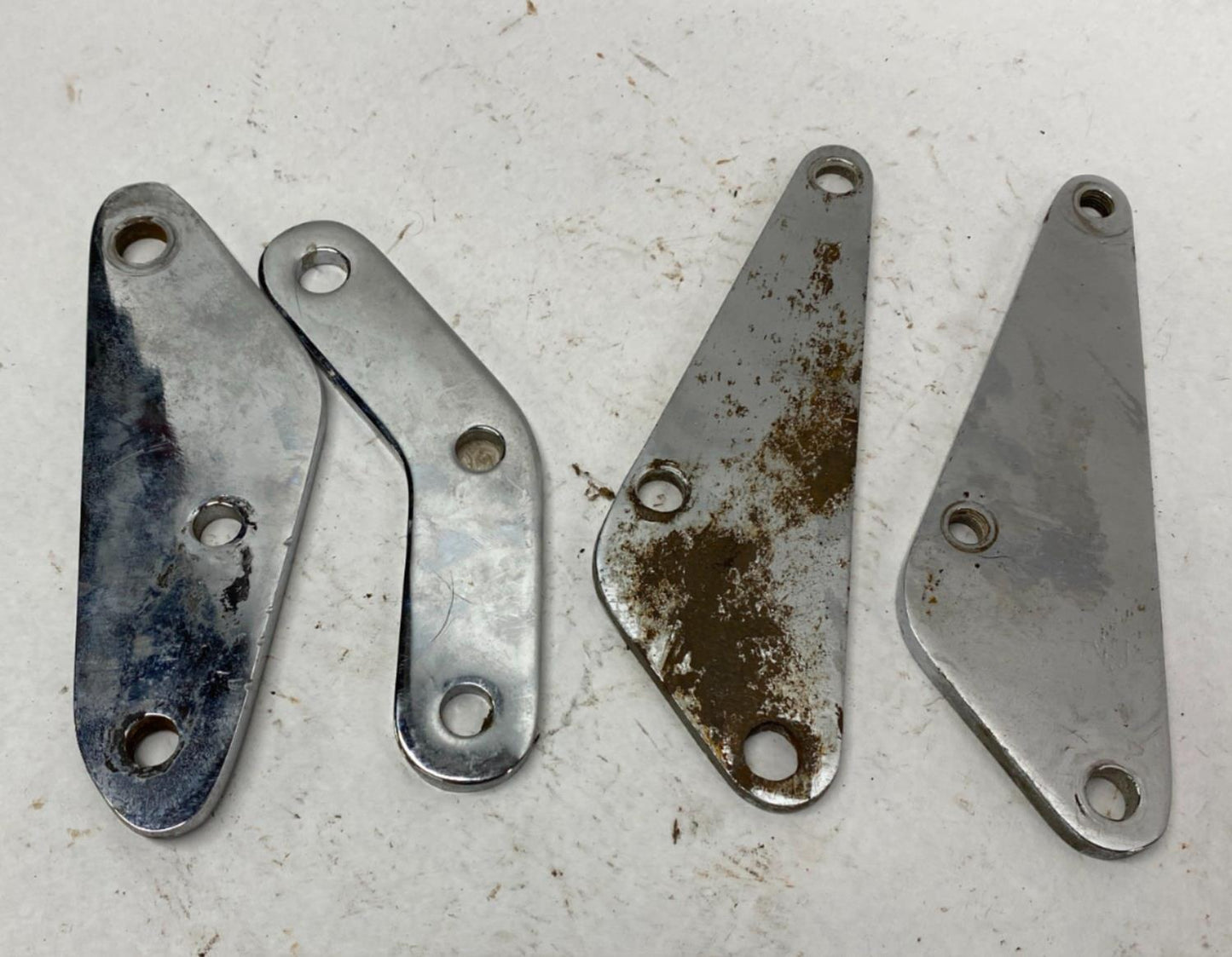 Harley Lot of Chrome Foot Forward Mid Control Mounting Plates Brackets