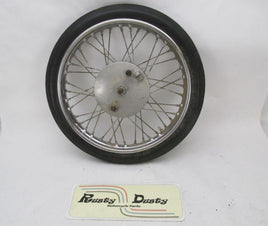 1960's Triumph Motorcycle 19" X 2.75 Front Rim Wheel with Brake Drum & Tire