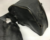 Set of Well Used Motorcycle Harley Leather Saddlebags Concho Style Black