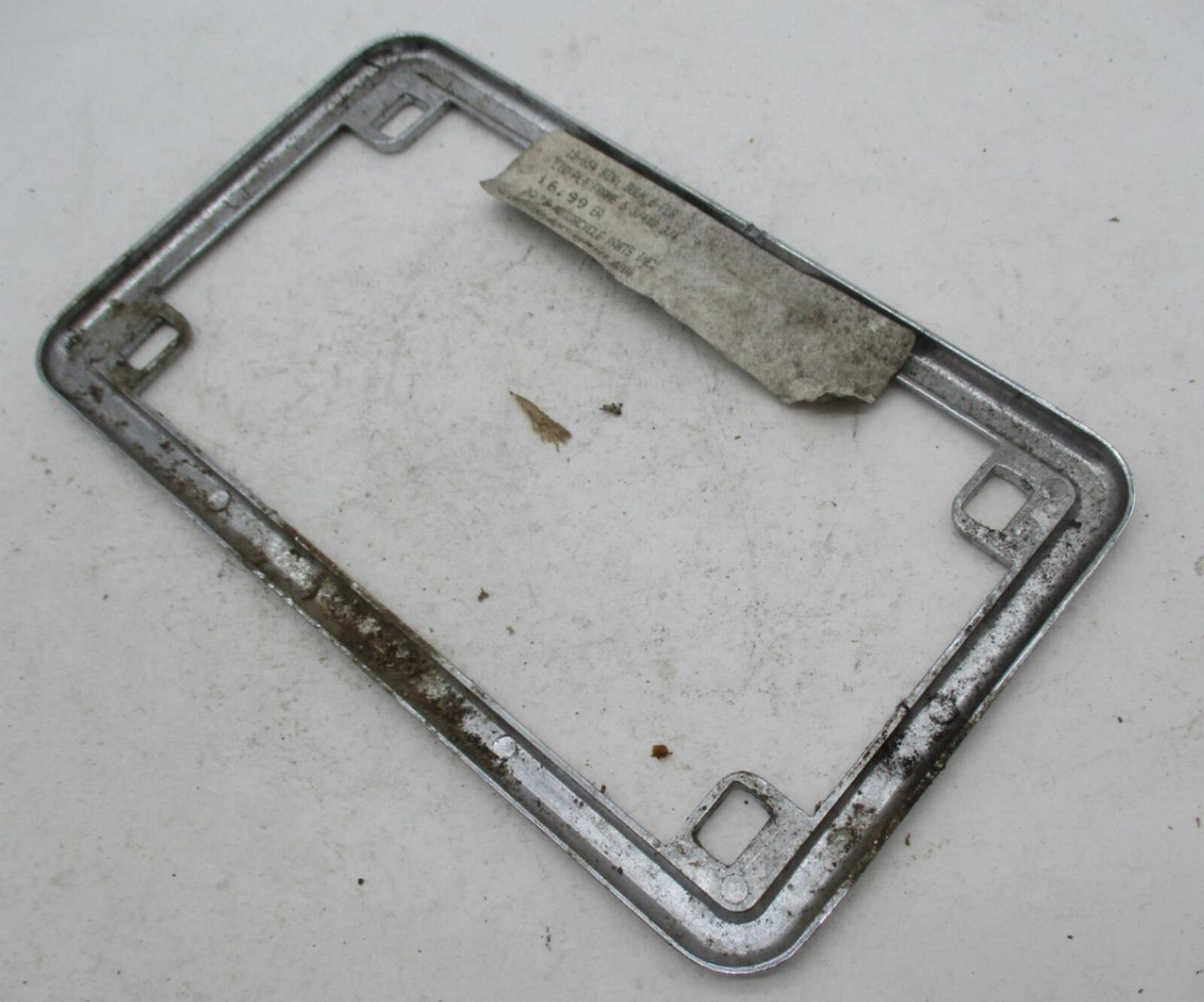 Harley Davidson Chrome License Plate Frame Shovelhead Ironhead 5-3/4" x 2-3/4"
