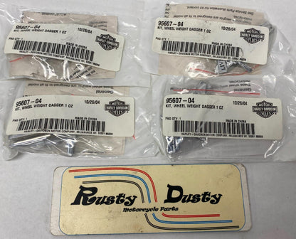 Lot of (4) Harley Genuine Wheel Weight Dagger 102 95607-04