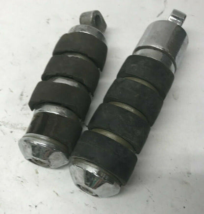 Pair (2) Original Harley Touring Highway Foot Peg Chrome Metal Rubber Shovelhead