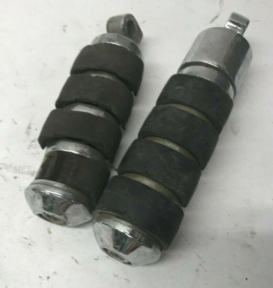 Pair (2) Original Harley Touring Highway Foot Peg Chrome Metal Rubber Shovelhead