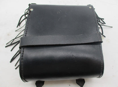 Harley Davidson Black Leather Pouch Bag Sissy Bar Backrest Pouch Tassels