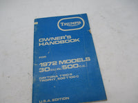 Original Triumph 1972 500cc Daytona T100R Trophy 500 T100C Owner's Handbook