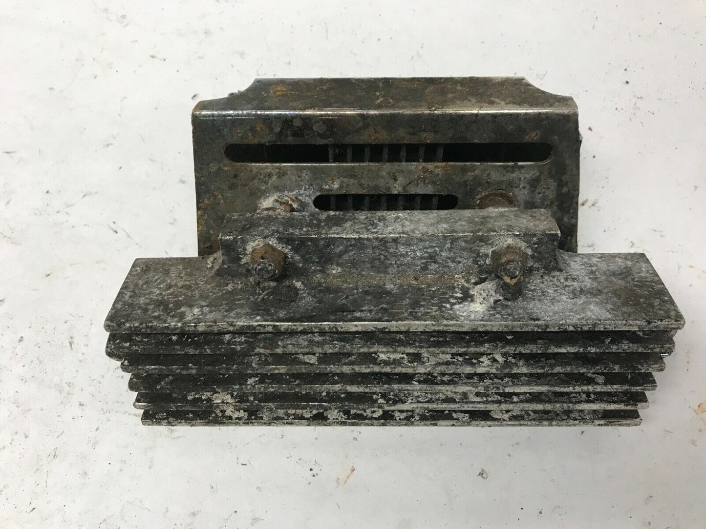 VINTAGE HARLEY SHOVELHEAD IRONHEAD CAST BLACK FRONT OIL COOLER  LOCKHART STYLE