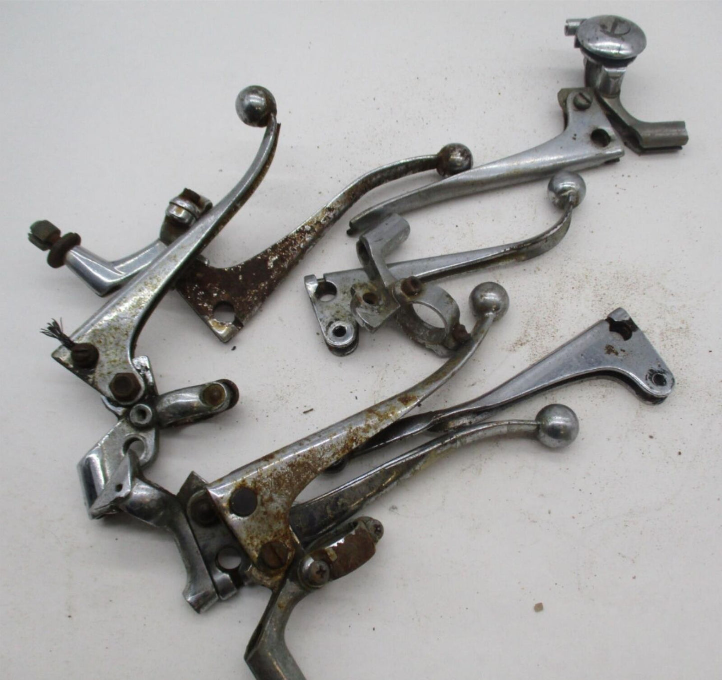 Large Mixed Lot of Vintage Motorcycle Hand Control Levers Brake Clutch