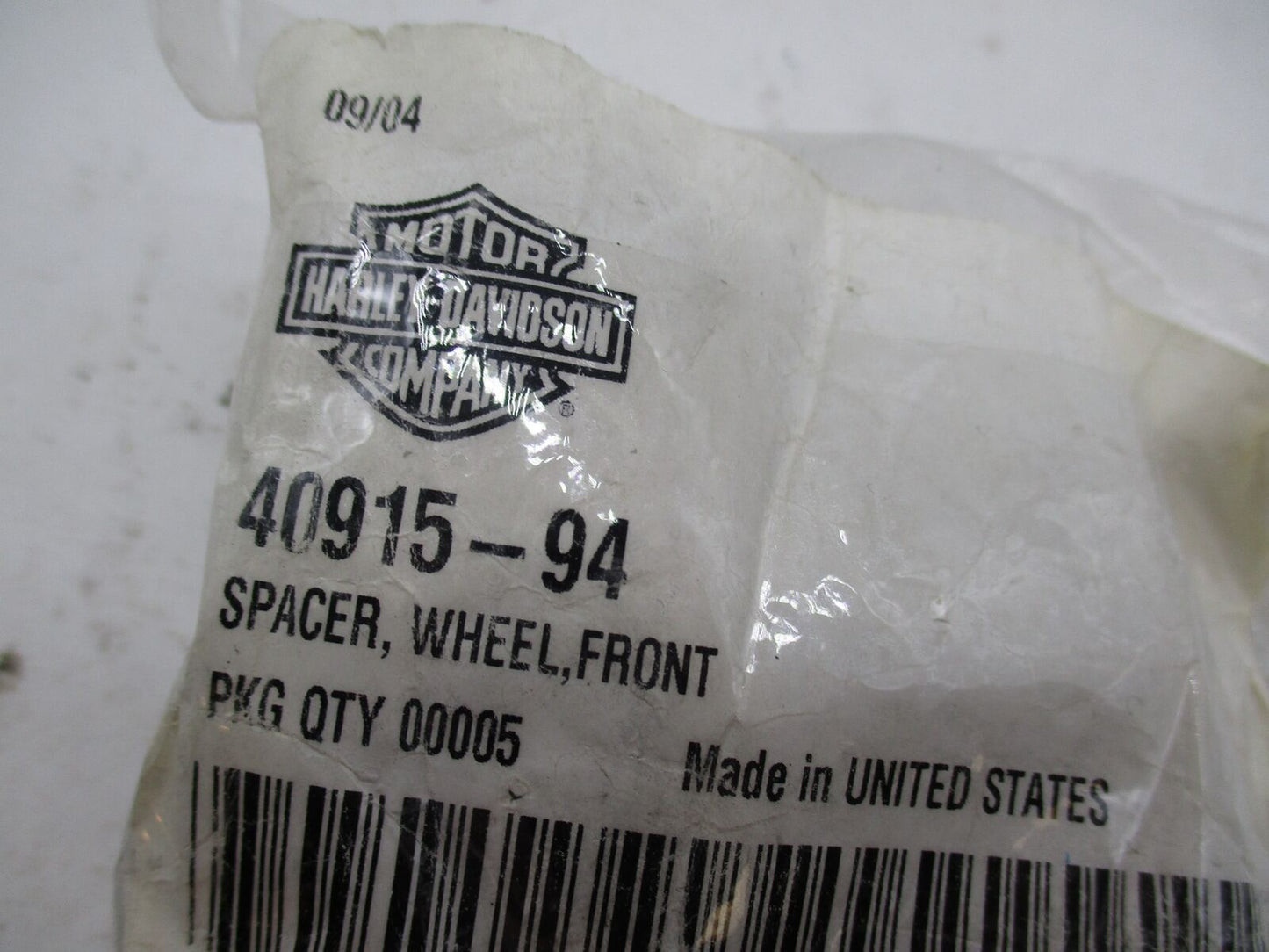 Lot of 4 Harley Davidson Genuine NOS Wheel Front Spacers 40915-94