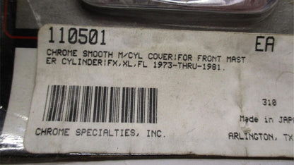 Chrome Specialties Harley Davidson Smooth Chrome Master Cylinder Cover 110501