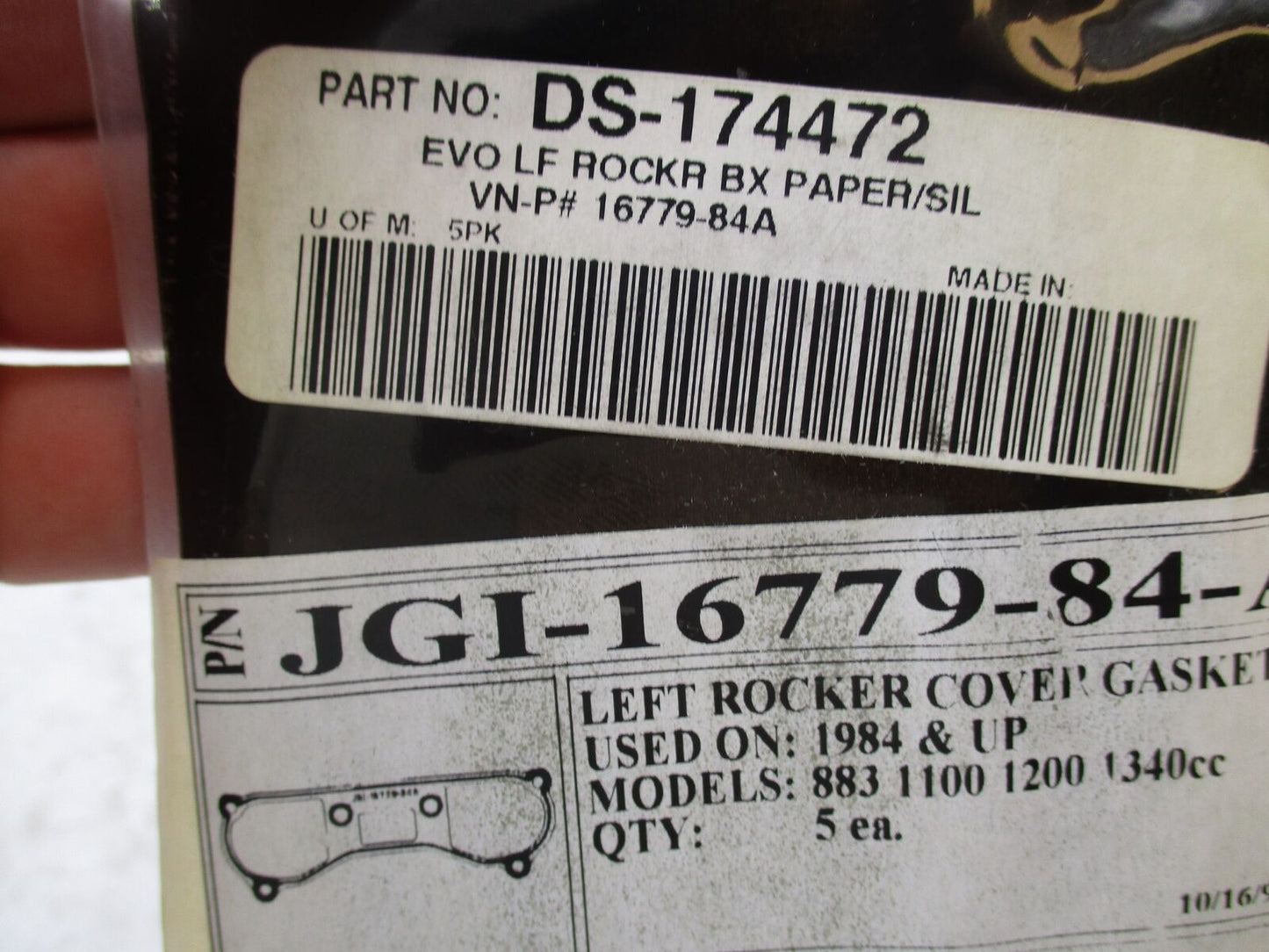 Lot of 5 Harley Davidson James Gasket Left Rocker Cover Gaskets JGI-16779-84-A