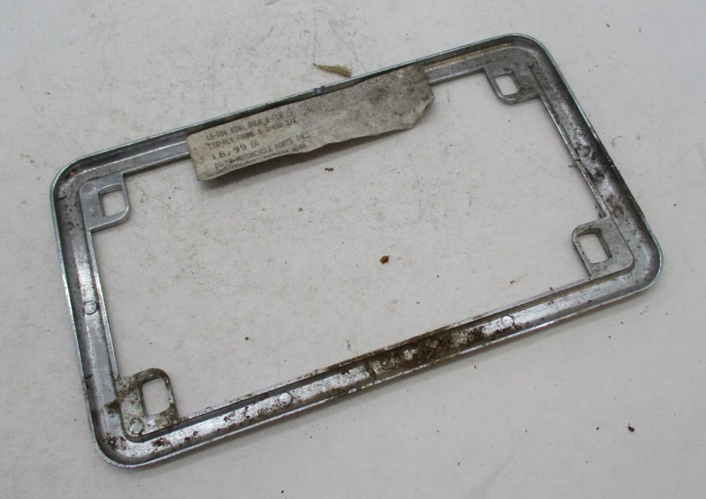 Harley Davidson Chrome License Plate Frame Shovelhead Ironhead 5-3/4" x 2-3/4"