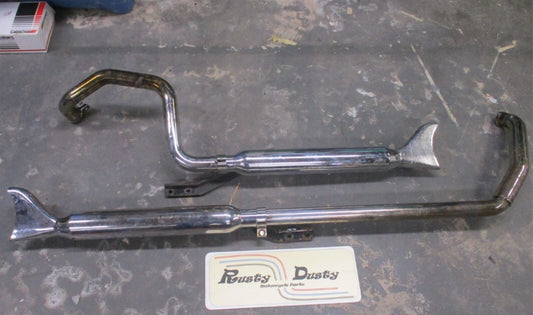 Harley Davidson FLT EVO Evolution Full Exhaust System Fishtail Try Dual