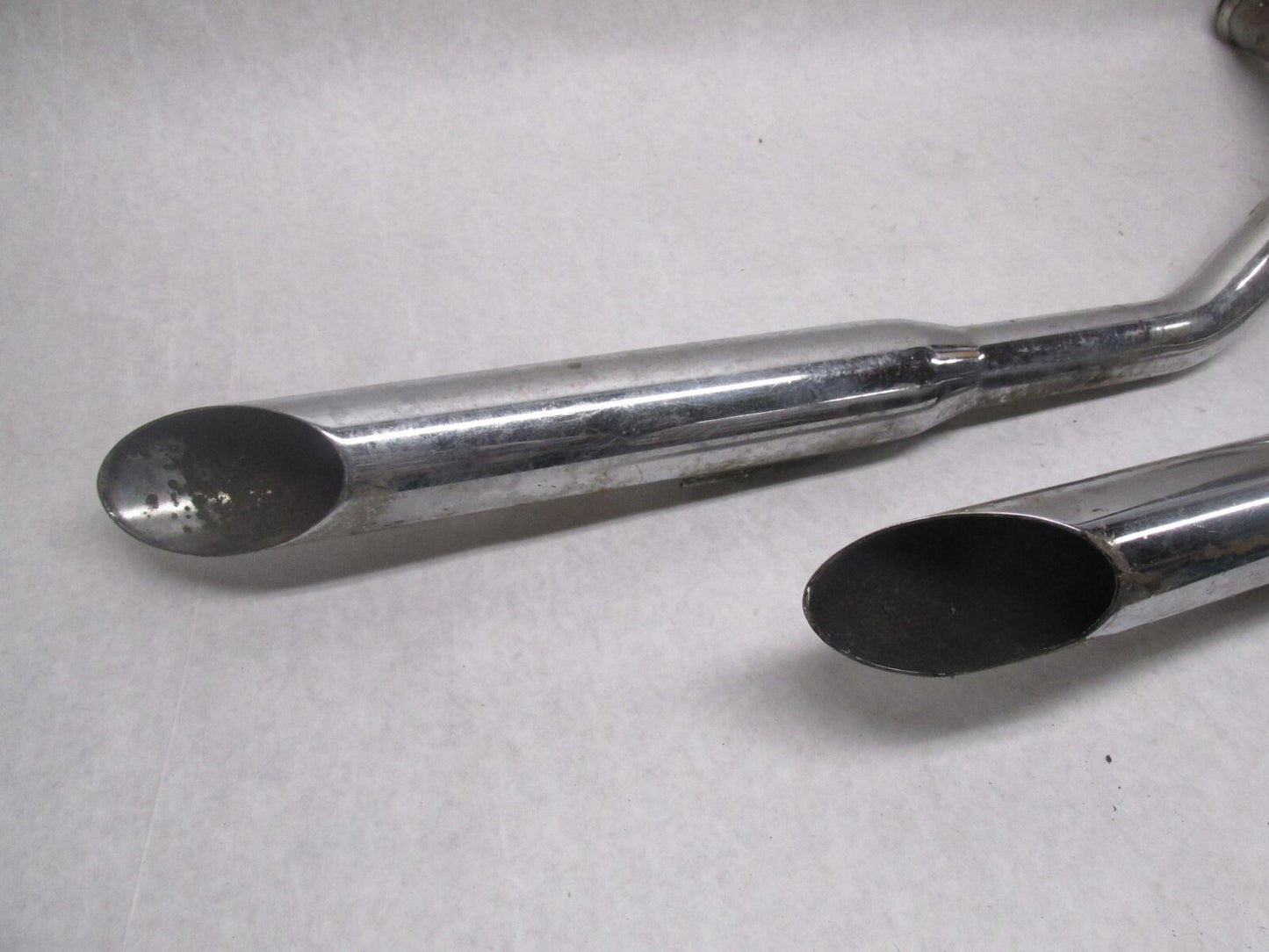 Set of Harley Davidson Shovelhead Vintage Slash Cut Drag Pipes