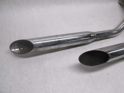 Set of Harley Davidson Shovelhead Vintage Slash Cut Drag Pipes