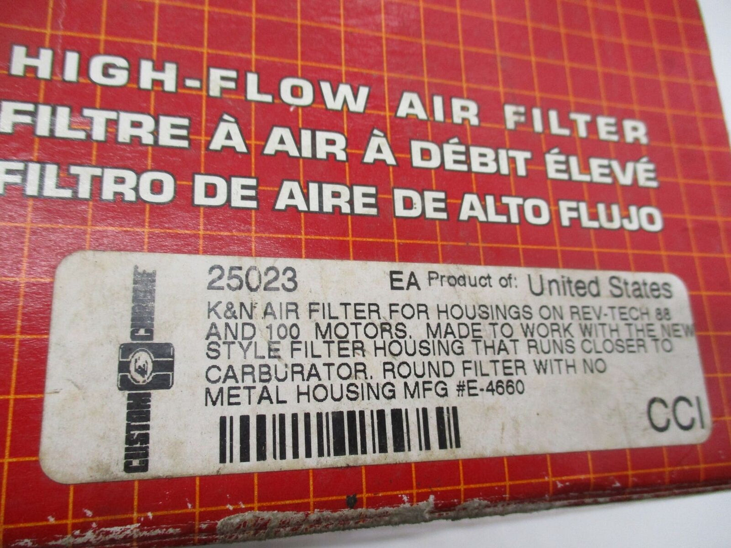 Harley K&N Air Filter For REV-TECH Housings 25023 TC88 &100 Motors E-4660