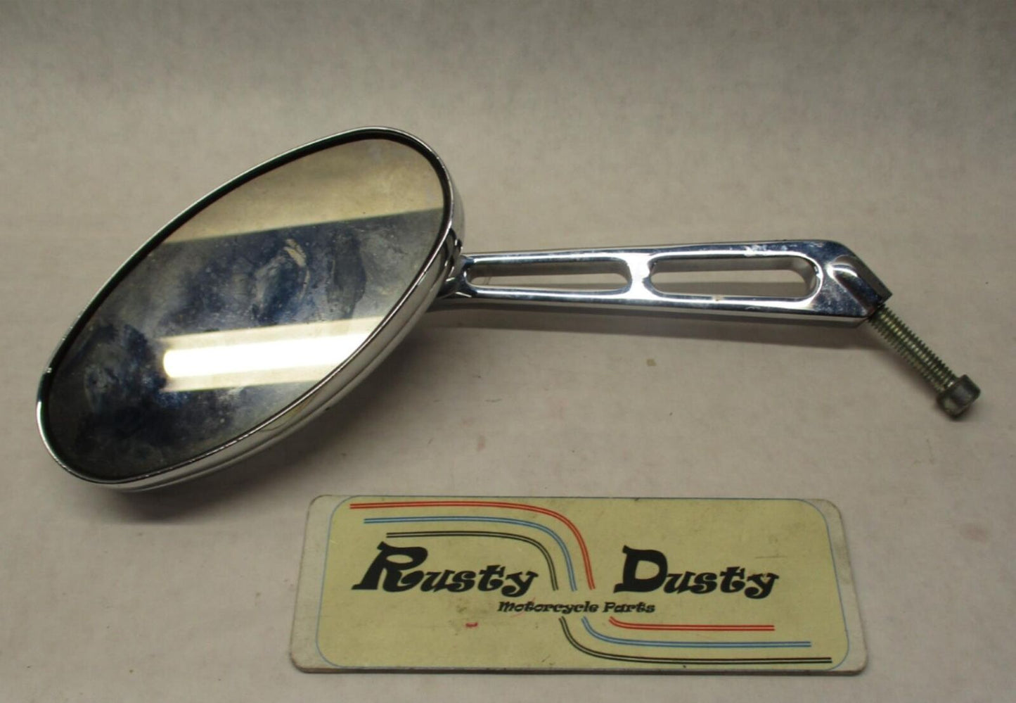 Harley Davidson Left Side Chrome Slotted Oval Shaped Mirror