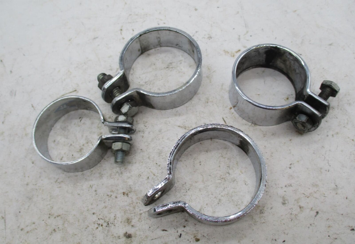 Mixed Lot of Chrome Muffler Exhaust Pipe Clamps Norton Triumph BSA 1-7/8"