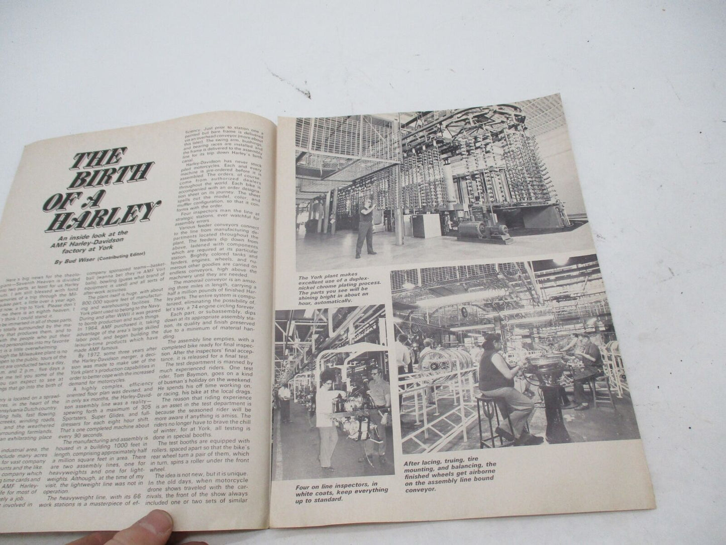 AMF Harley Brochure "The Birth of a Harley" Reprinted Custom Chopper Magazine