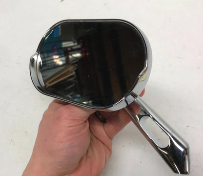 Harley Davidson Custom Shopper Chrome Slotted Oval Left Rear View Mirror