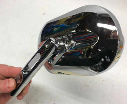 Harley Davidson Custom Shopper Chrome Slotted Oval Left Rear View Mirror