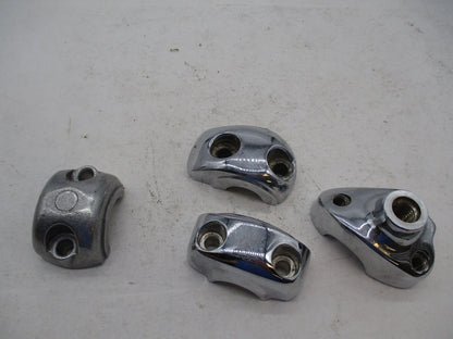 Mixed Lot of 4 Harley Davidson Chrome Handlebar Riser Top Clamps Holder