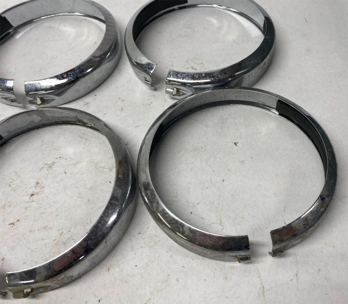 Lot of (6)  Harley Davidson Auxiliary Lamp Light Trim Rings