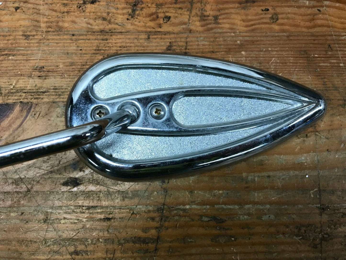 Harley-Davidson Left Side Teardrop Rear View Mirror Chrome Rare Nice Shape