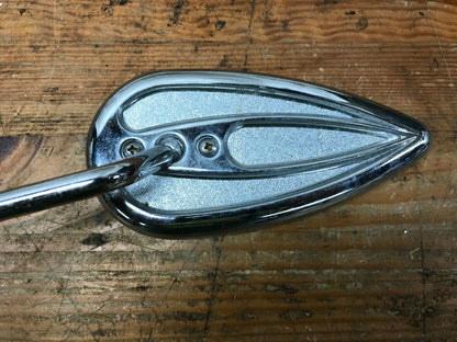 Harley-Davidson Left Side Teardrop Rear View Mirror Chrome Rare Nice Shape