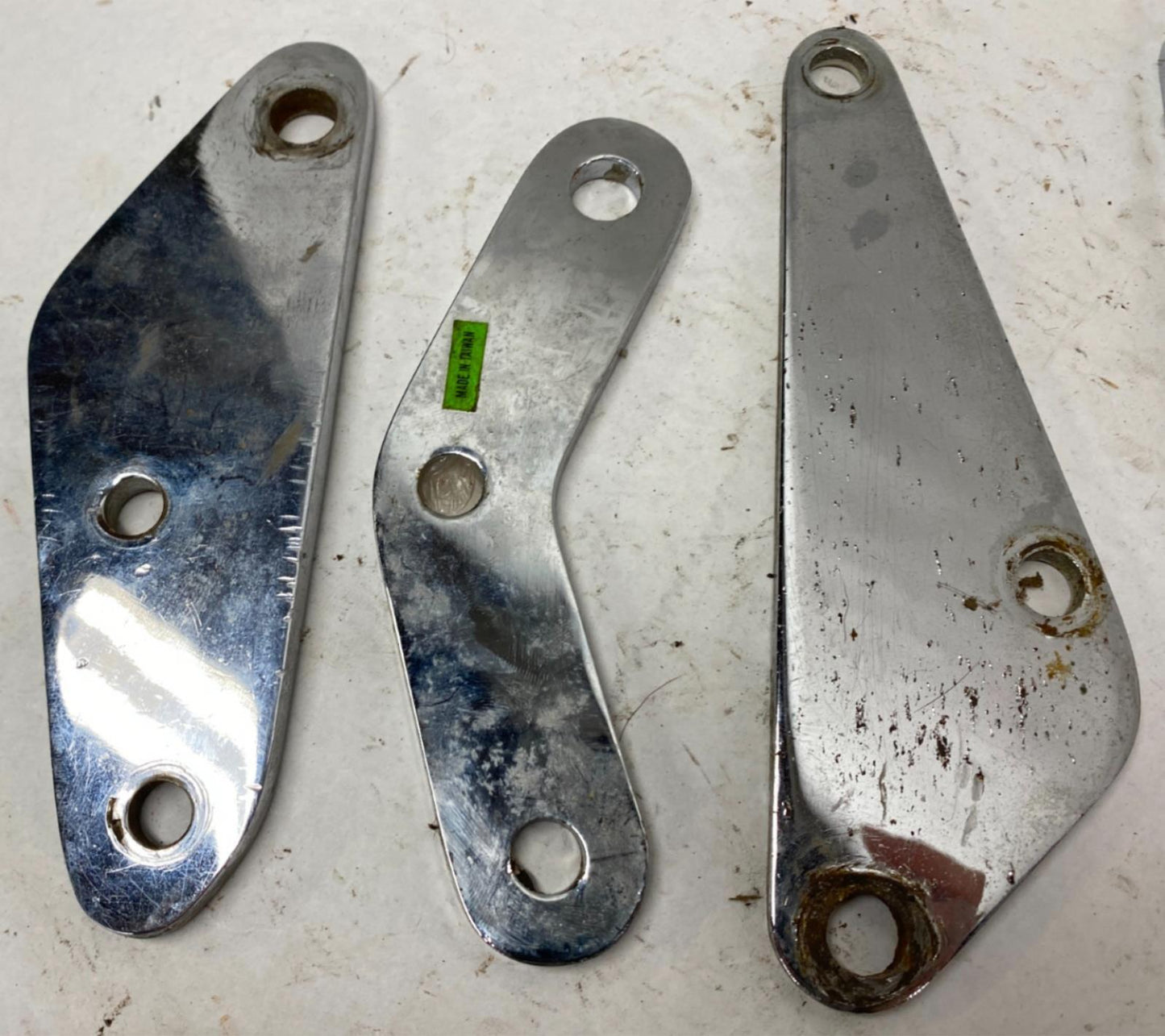 Harley Lot of Chrome Foot Forward Mid Control Mounting Plates Brackets