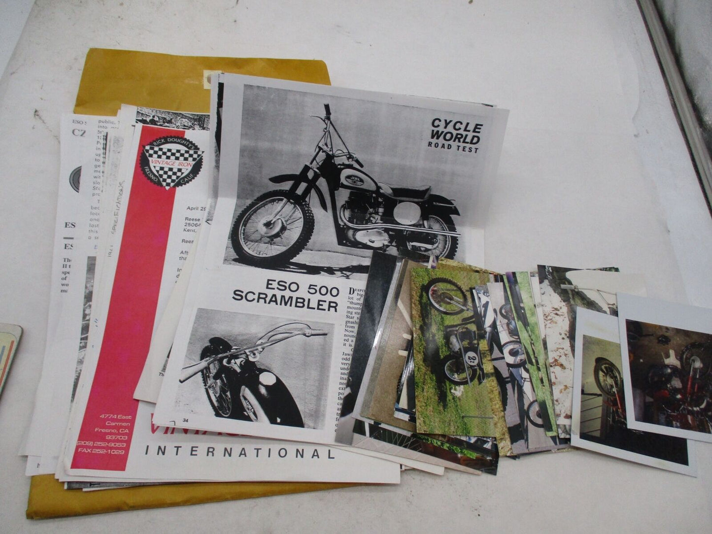 Mixed Lot of Vintage Esso Scrambler Motorcycle Technical Literature and Photos